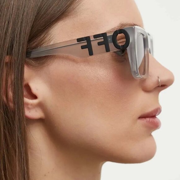 Off-White Men Sunglasses Grey Crystal Square OERI125 HAYS 0907 NEW AUTHENTIC - Picture 12 of 13